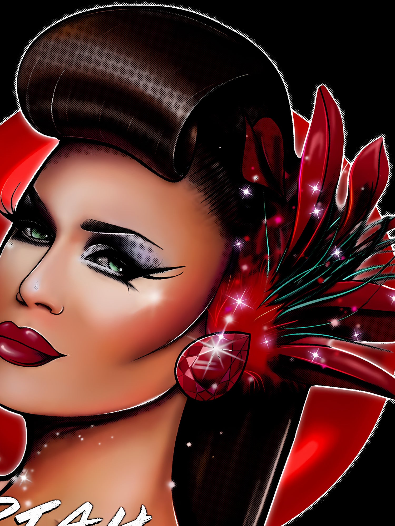 Mariah Balenciaga - Red Illustration T-Shirt