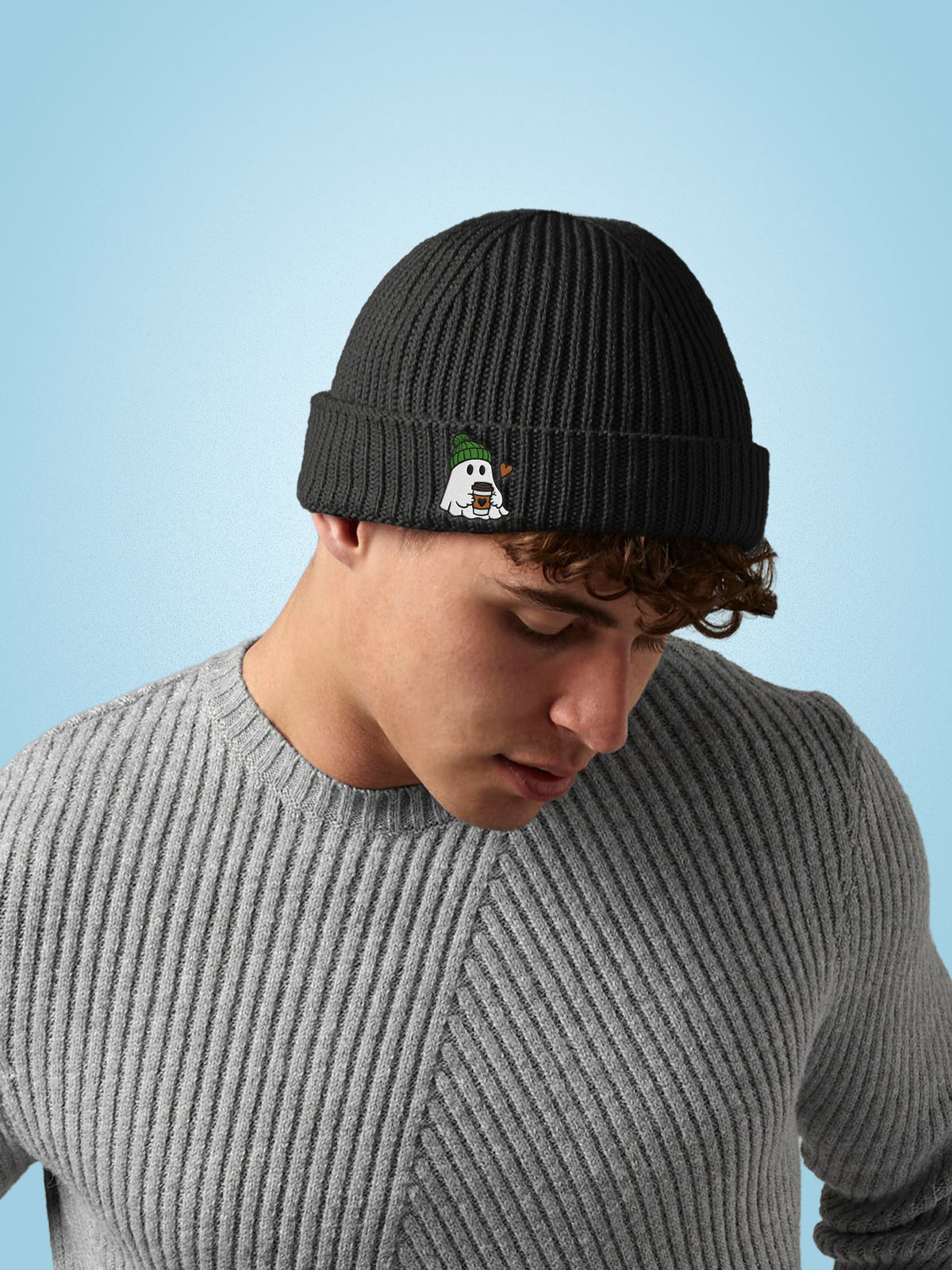 Latte Ghost - Embroidered Beanie