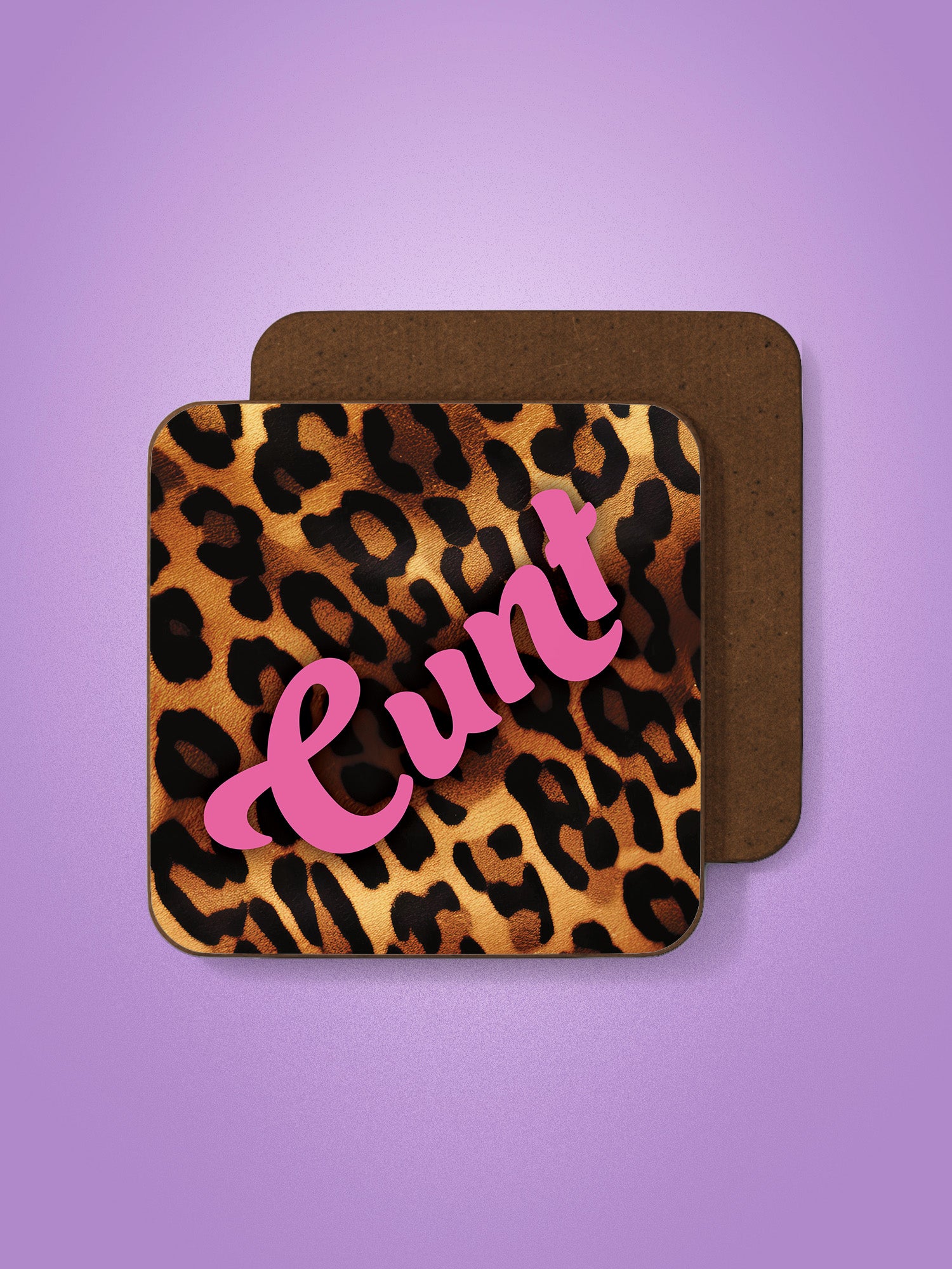 Cunt Leopard Print Coaster