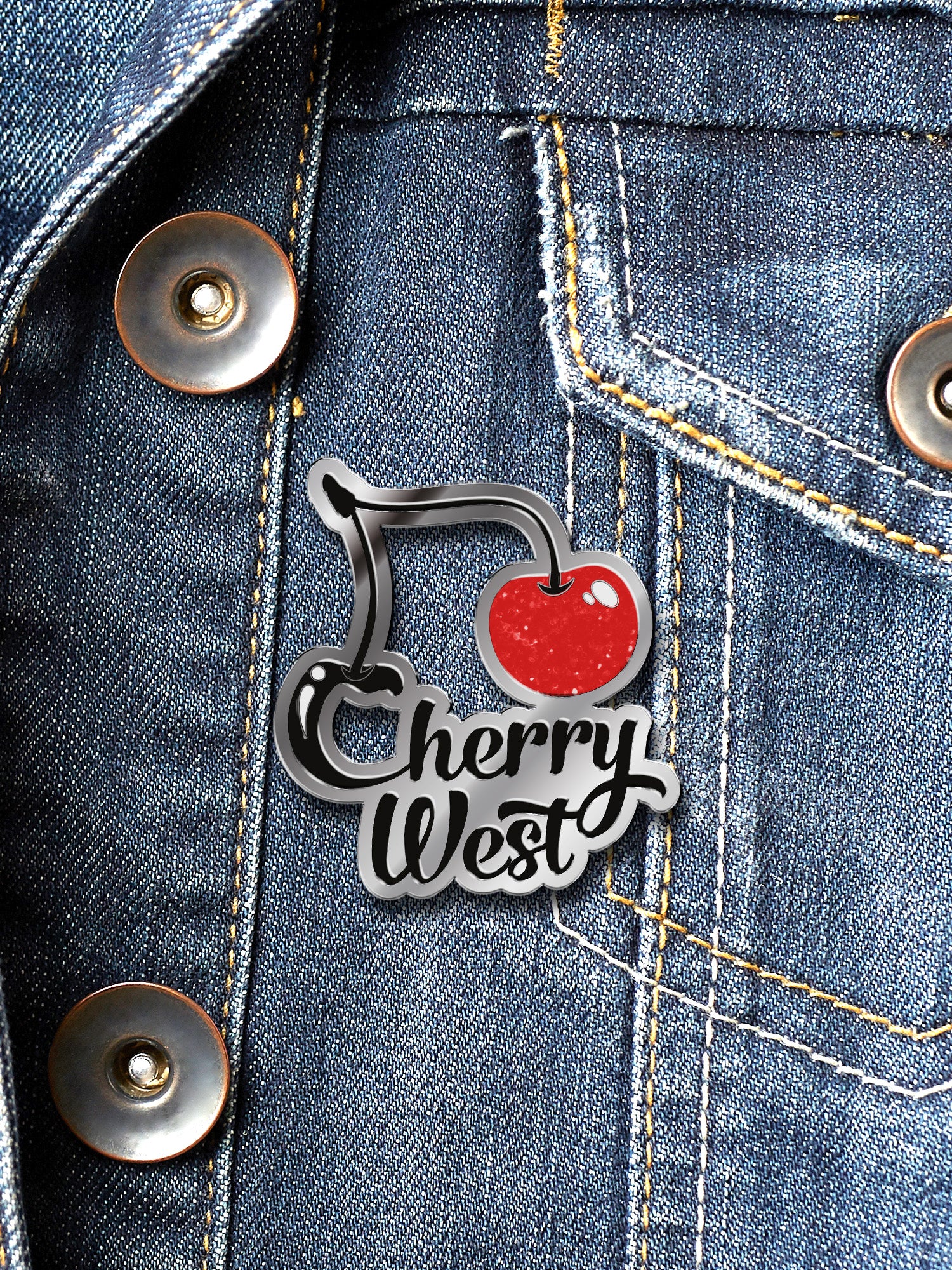 Cherry West - Logo Enamel Pin