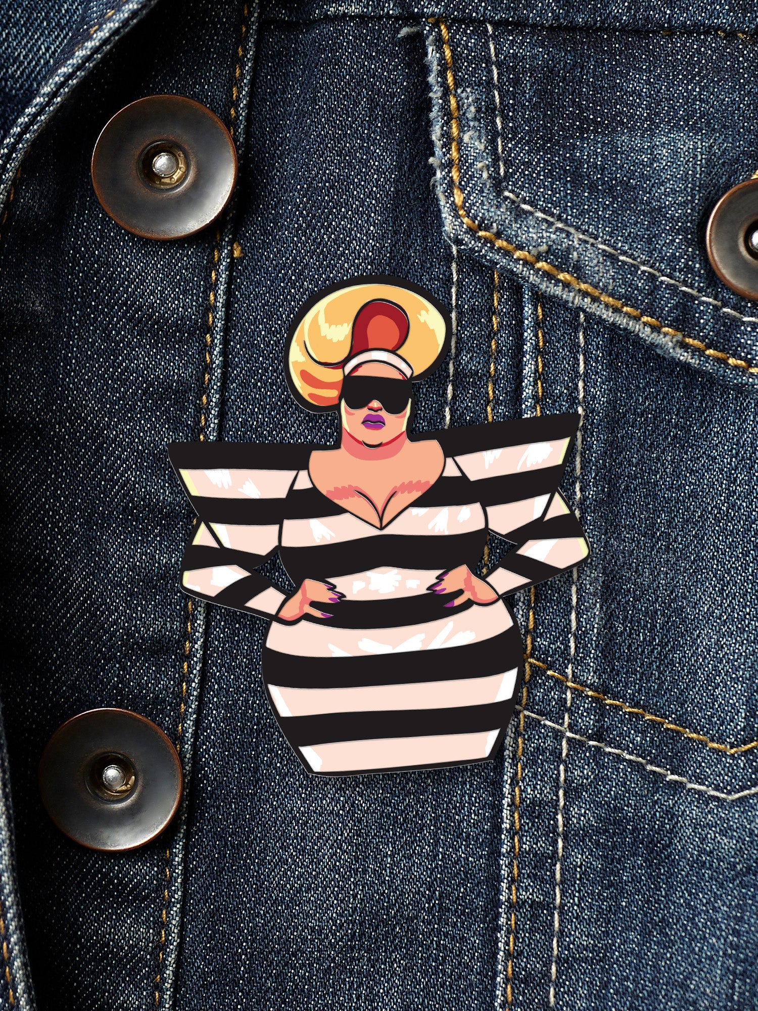 Eureka O'Hara - Stripes Enamel Pin