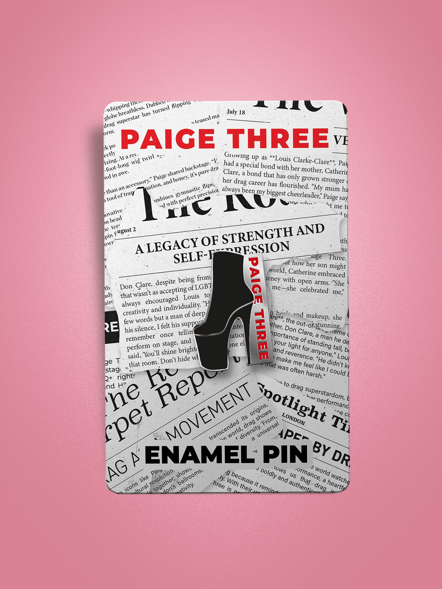 Paige Three - Heel Enamel Pin