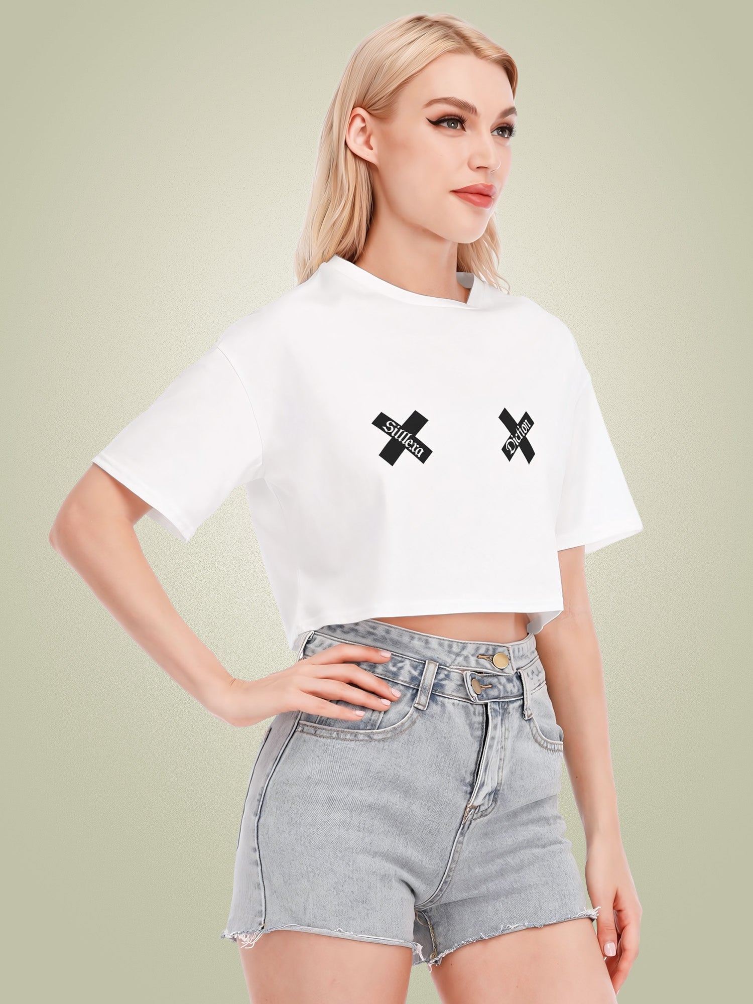 Silllexa Diction - Tape Cropped Tee