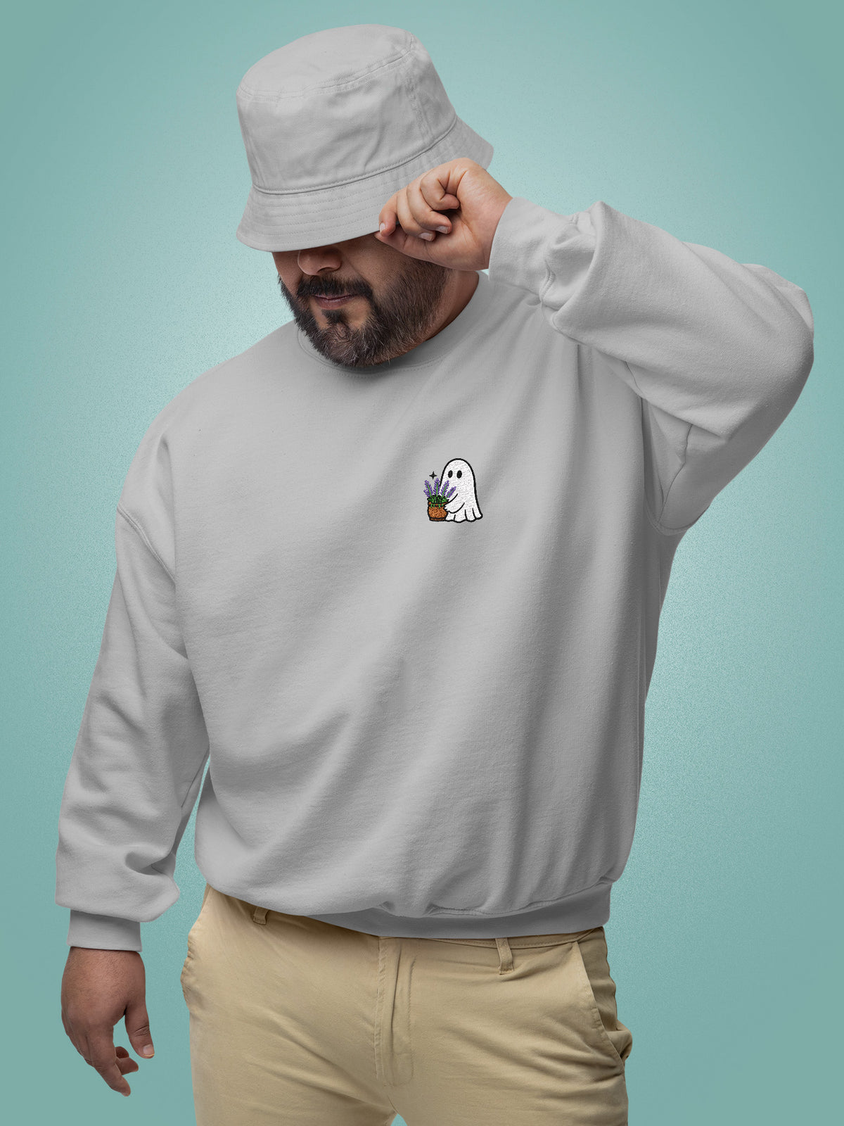 Lavender Ghost Embroidered Sweatshirt