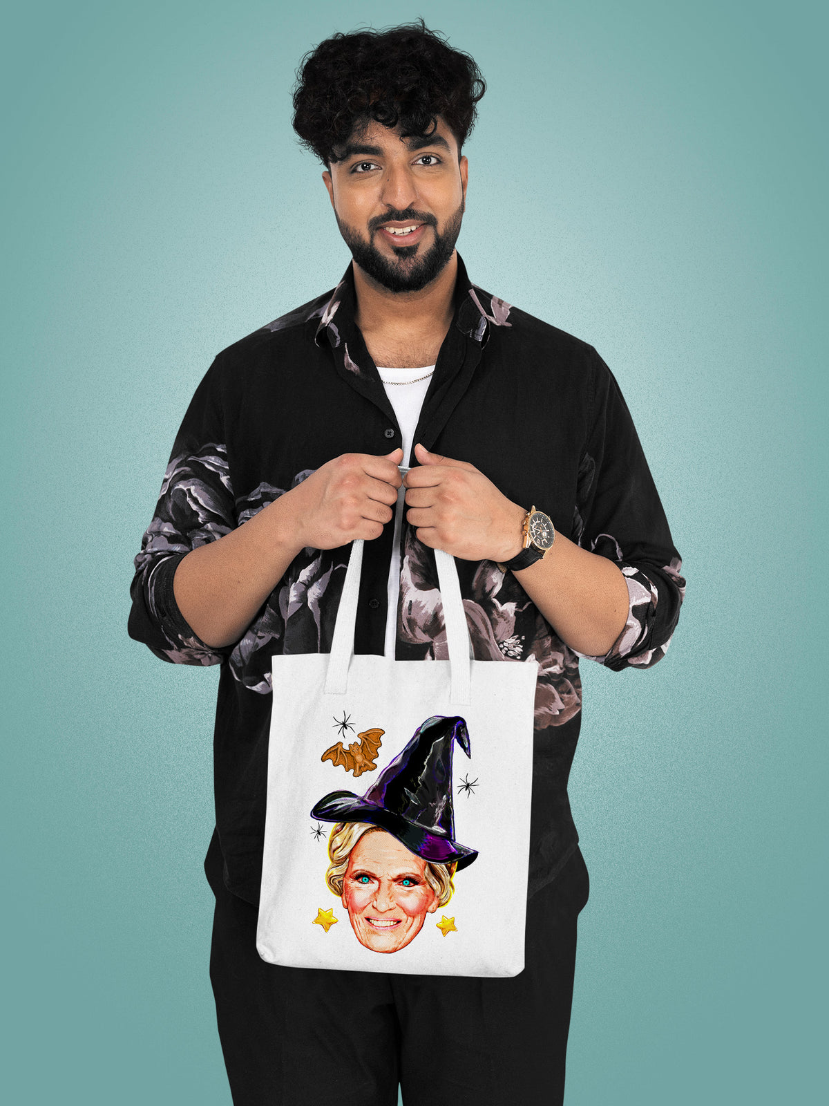 Jock Mooney Scary Mary Tote Bag, art by Jock Mooney
