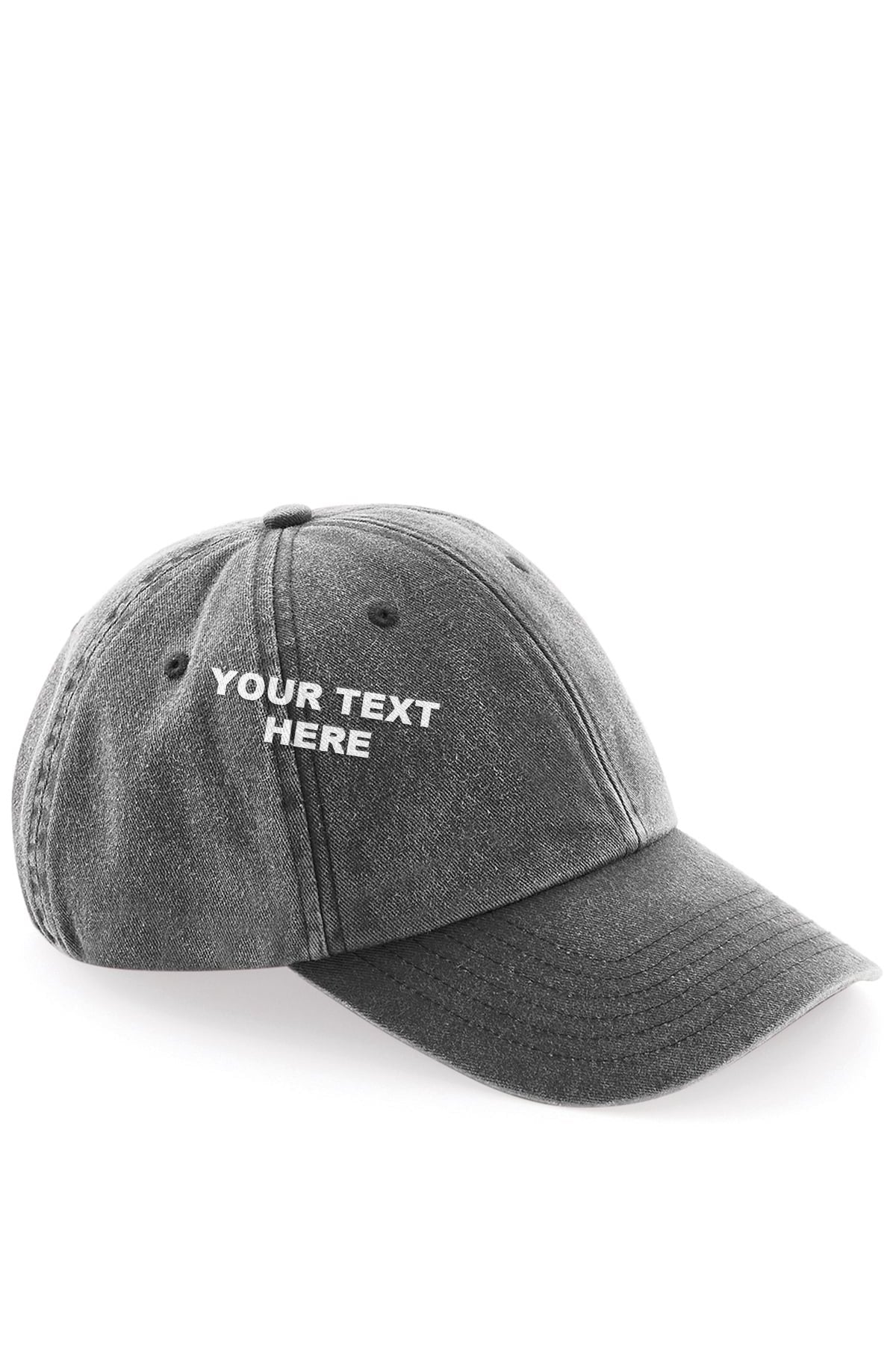Personalised Embroidered Cap in Black with your text on the front