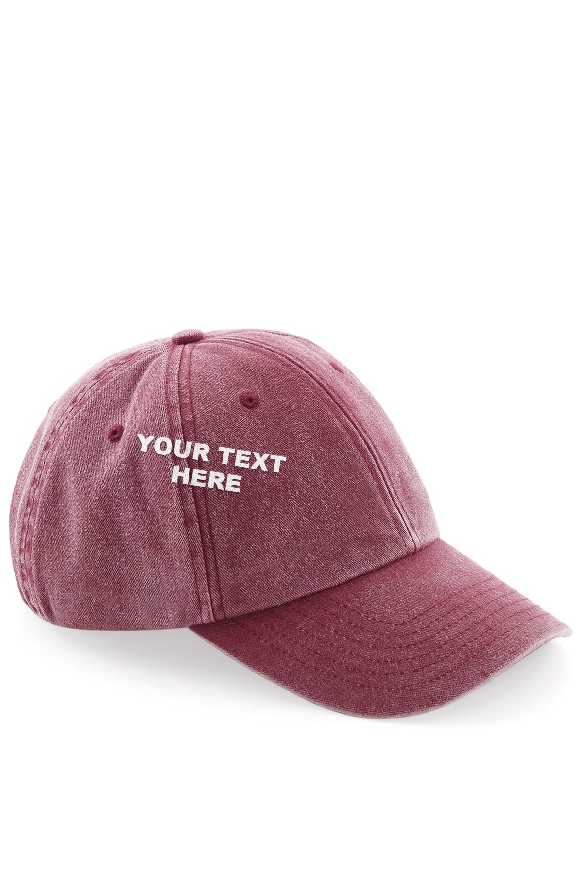 Personalised Embroidered Cap in Red with your text on the front