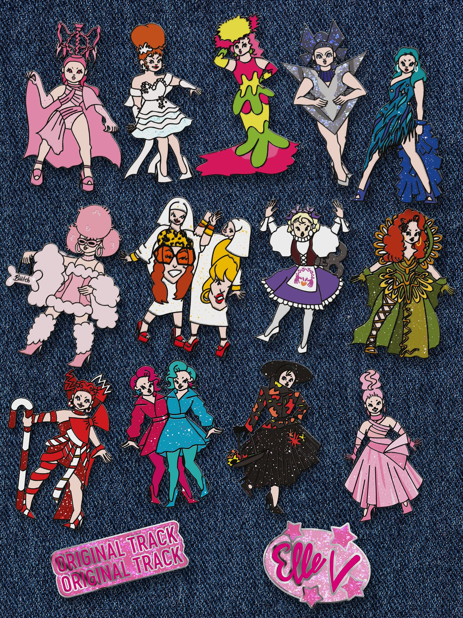 Elle Vosque - Season 7 Enamel Pin Bundle