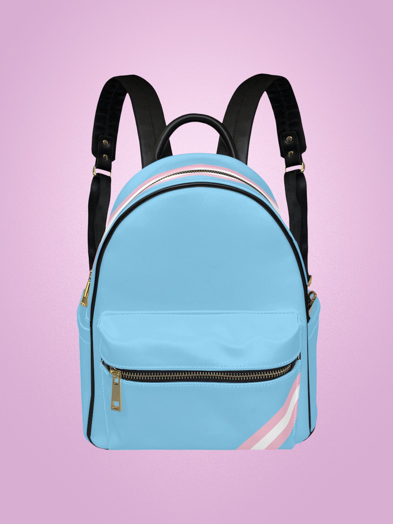 blue pink mini backpack Trans Rights Small Backpack | LGBTQ+ Pride Bag