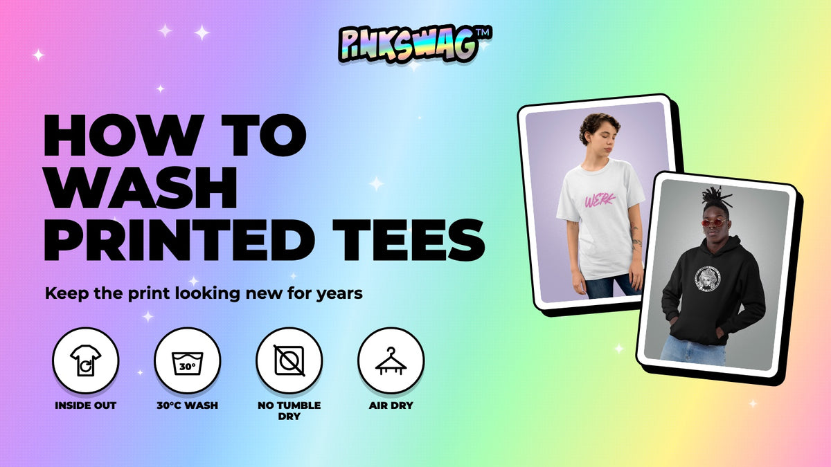 How to wash printed T-shirts and hoodies: inside out, 30°C, no tumble dry, air dry