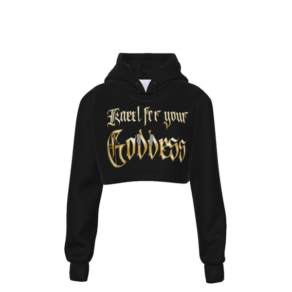 Cara Melle - Kneel for your goddess Crop Top Hoodie