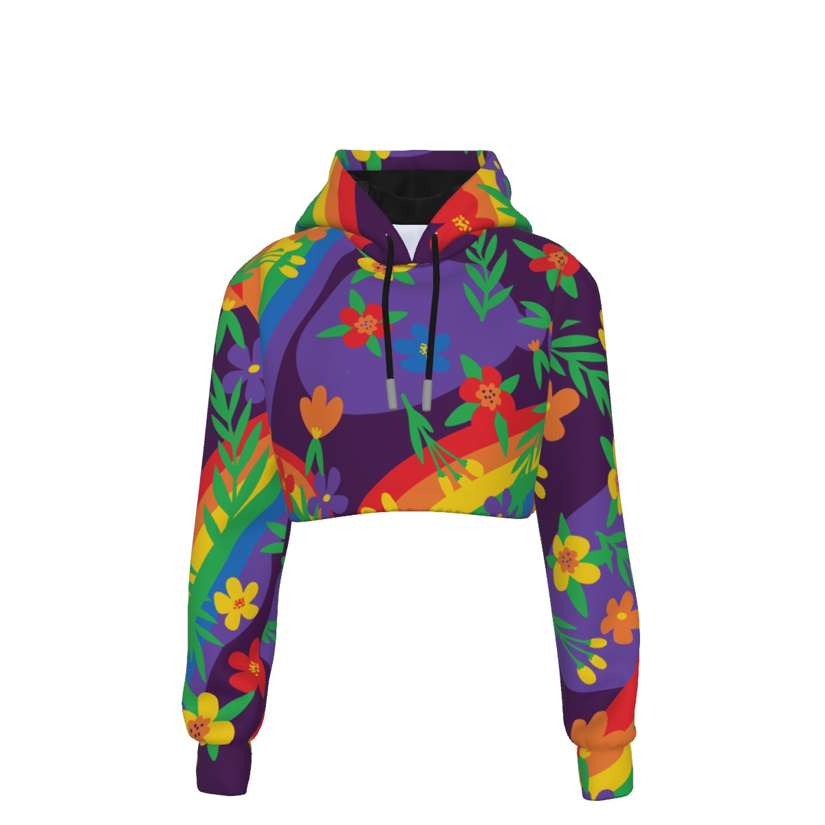 Pride - Flower Power Crop Top Hoodie