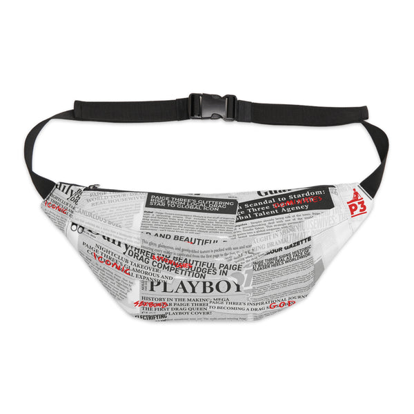 Paige three - Newsprint Large Fanny Pack