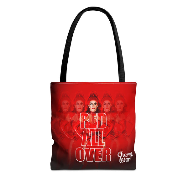 Cherry Wes  - Red All Over Tote Bag