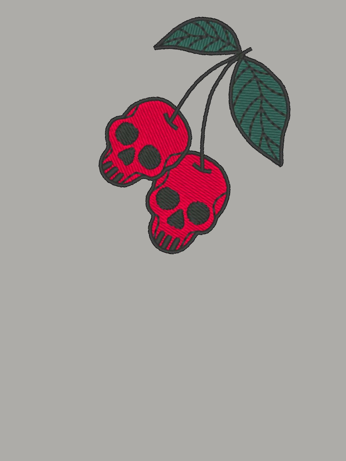 Skull Cherry Embroidered Hoodie