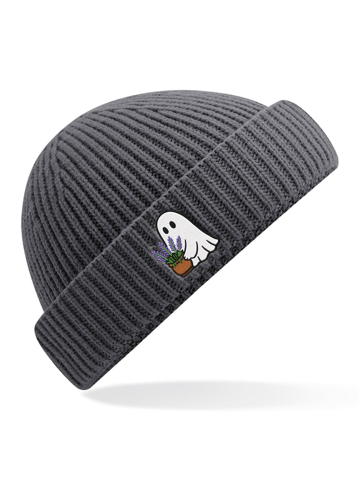 Lavender Ghost - Embroidered Beanie
