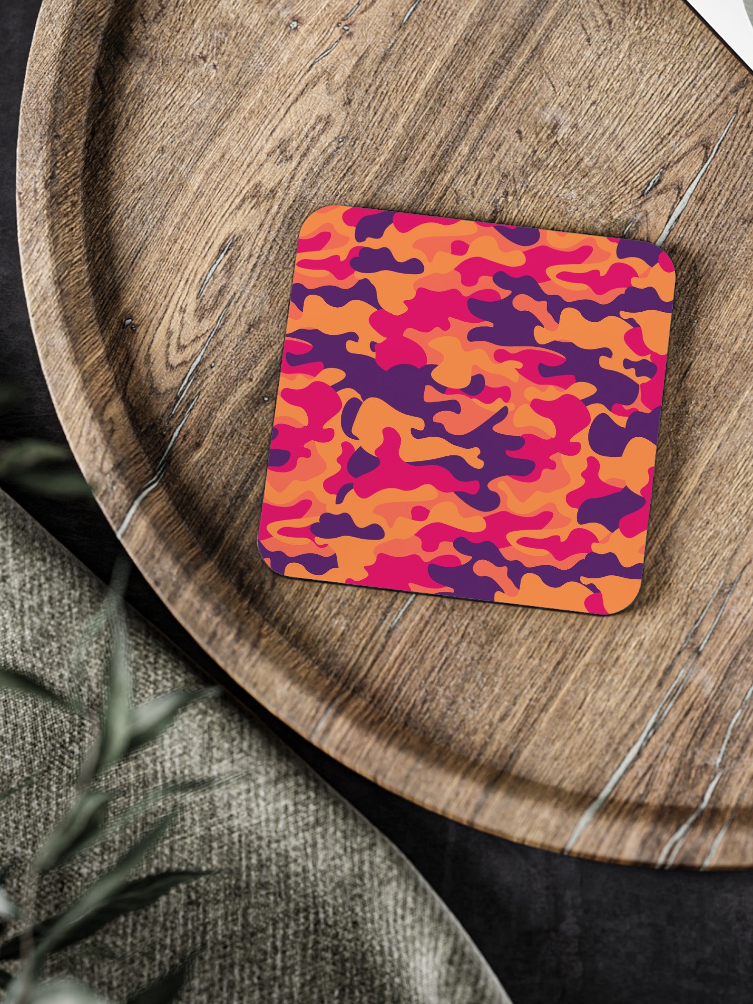 Camo Red Coaster