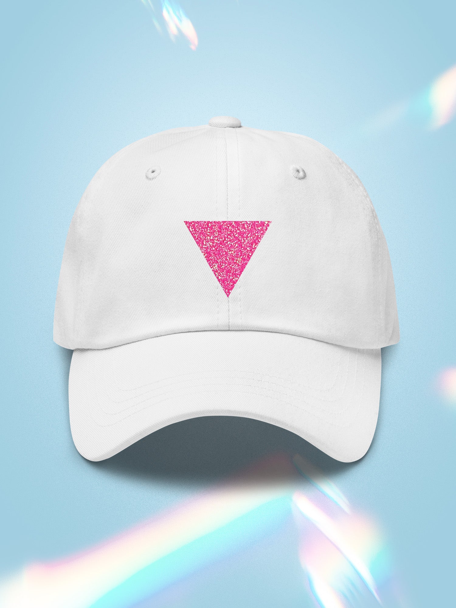 Pink Glitter Triangle Dad Hat