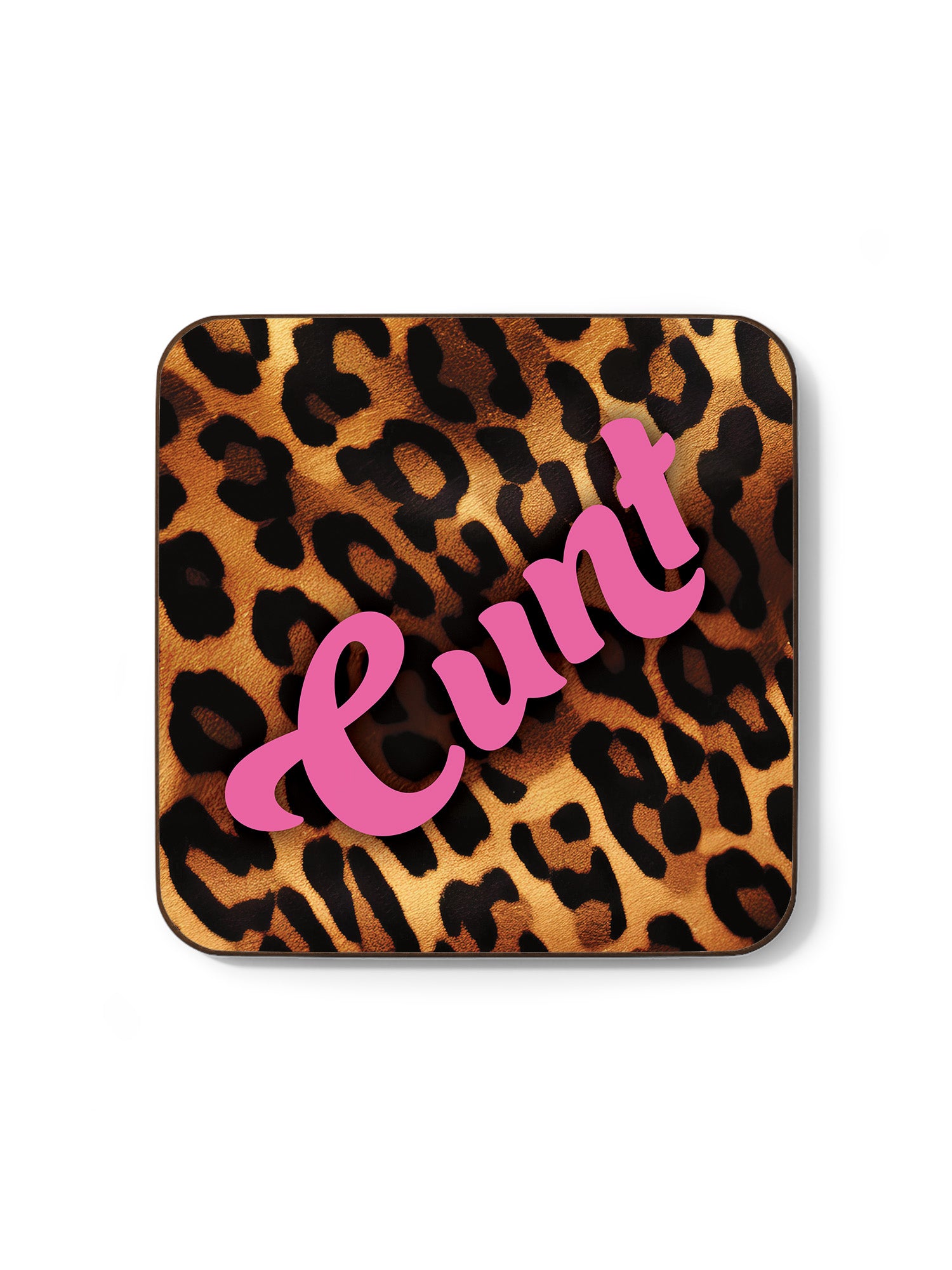 Cunt Leopard Print Coaster