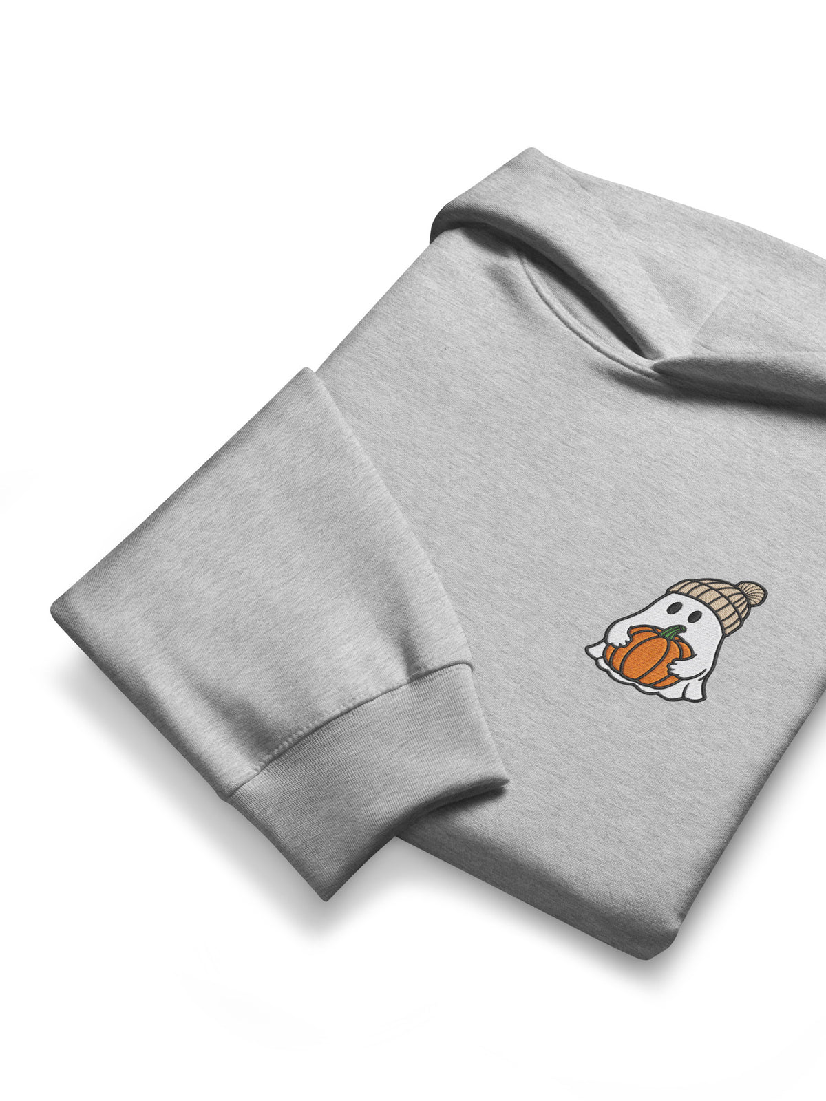 Pumpkin Ghost Embroidered Hoodie