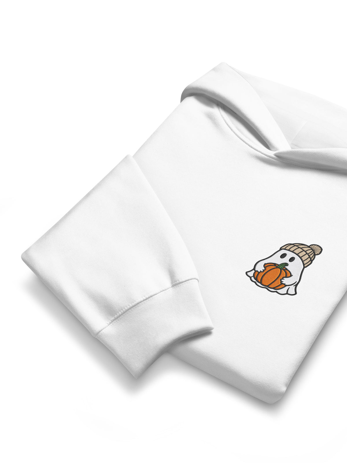 Pumpkin Ghost Embroidered Hoodie