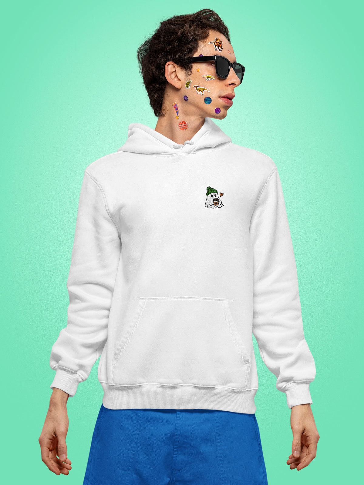 Latte Ghost Embroidered Hoodie
