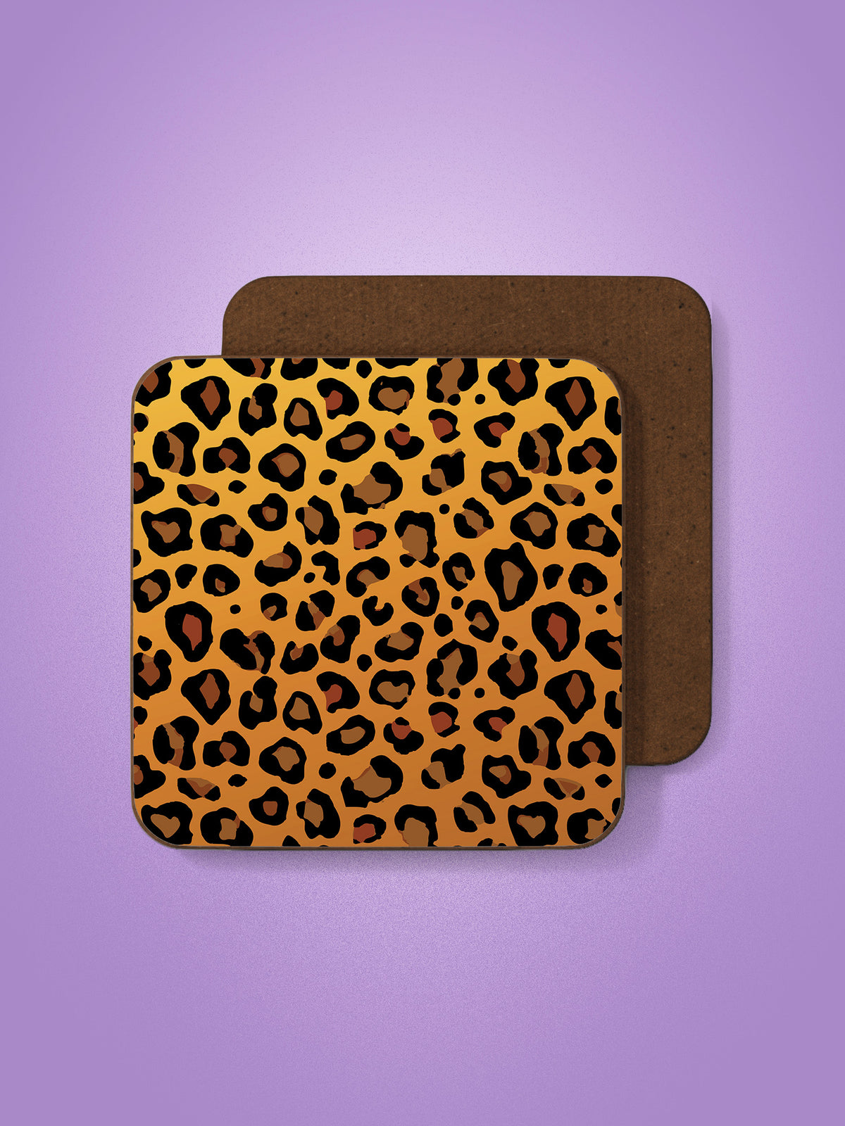 Leopard Print Brown Coaster