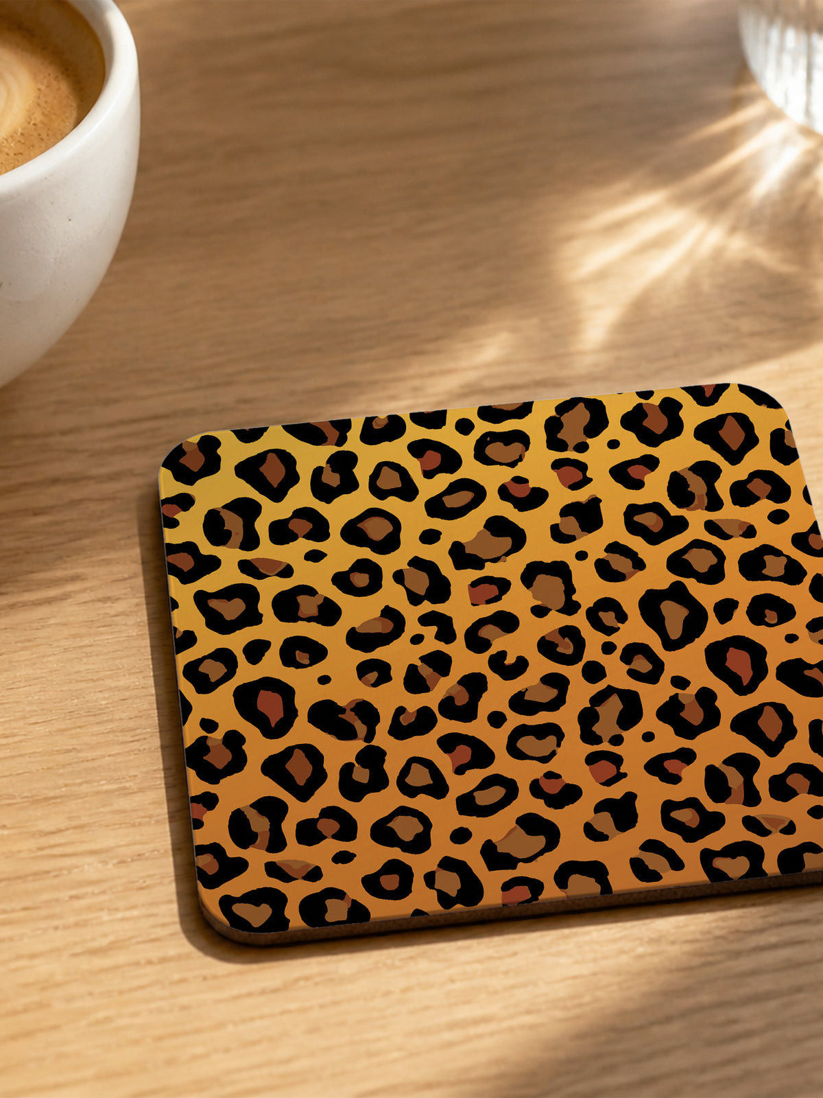 Leopard Print Brown Coaster