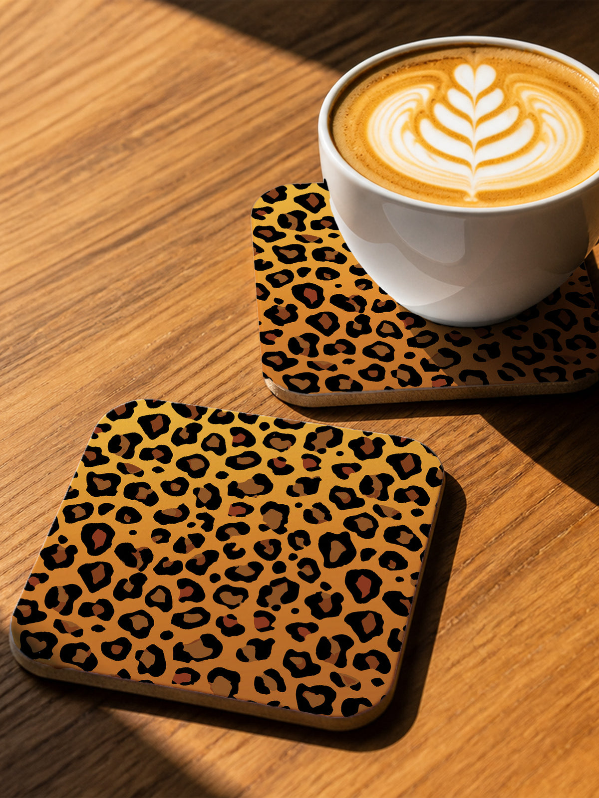 Leopard Print Brown Coaster