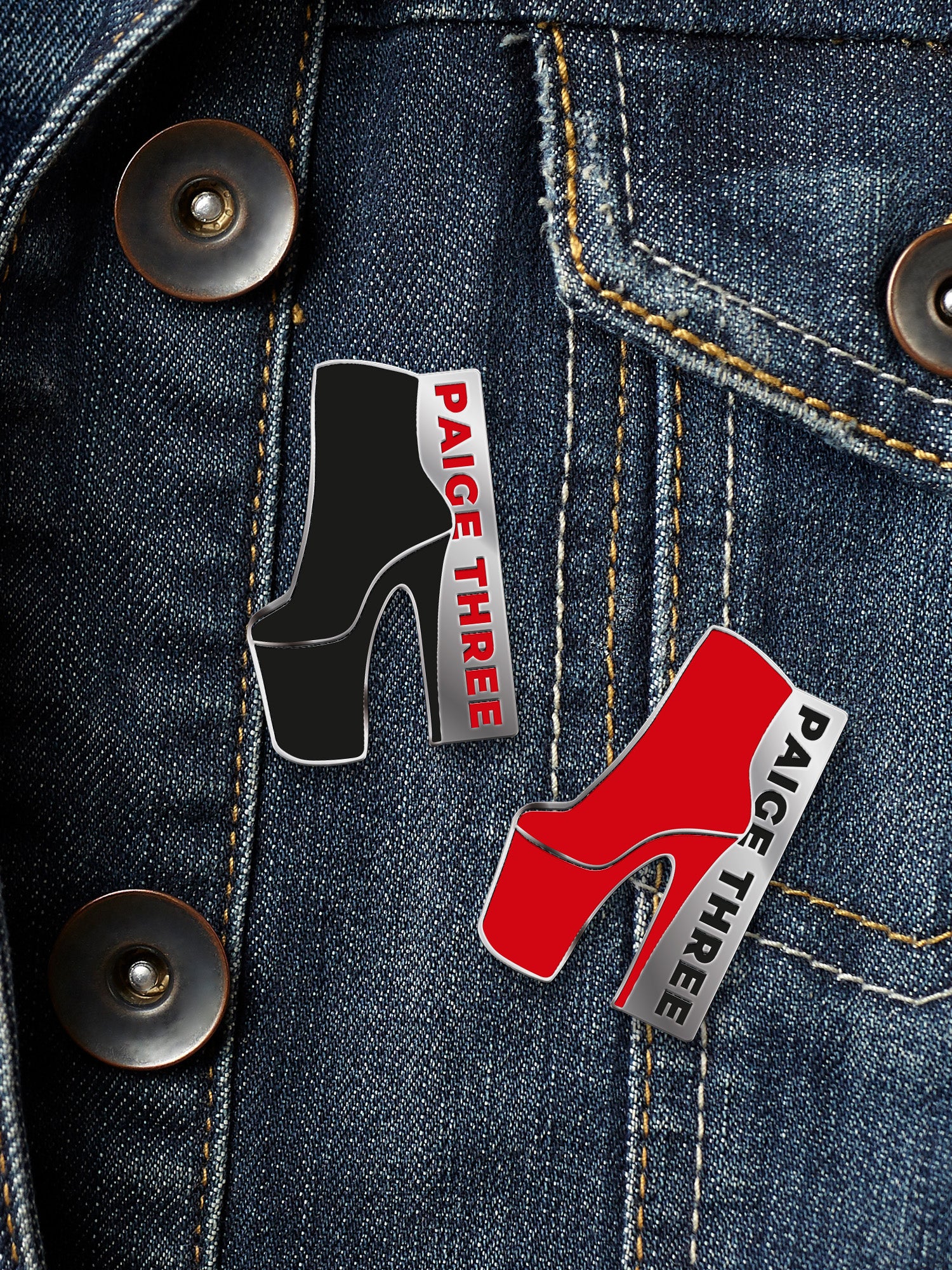 Paige Three - Heel Enamel Pin
