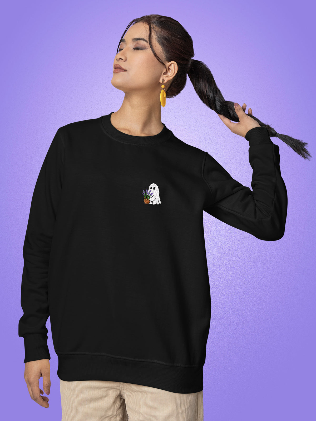 Lavender Ghost Embroidered Sweatshirt, photo 6