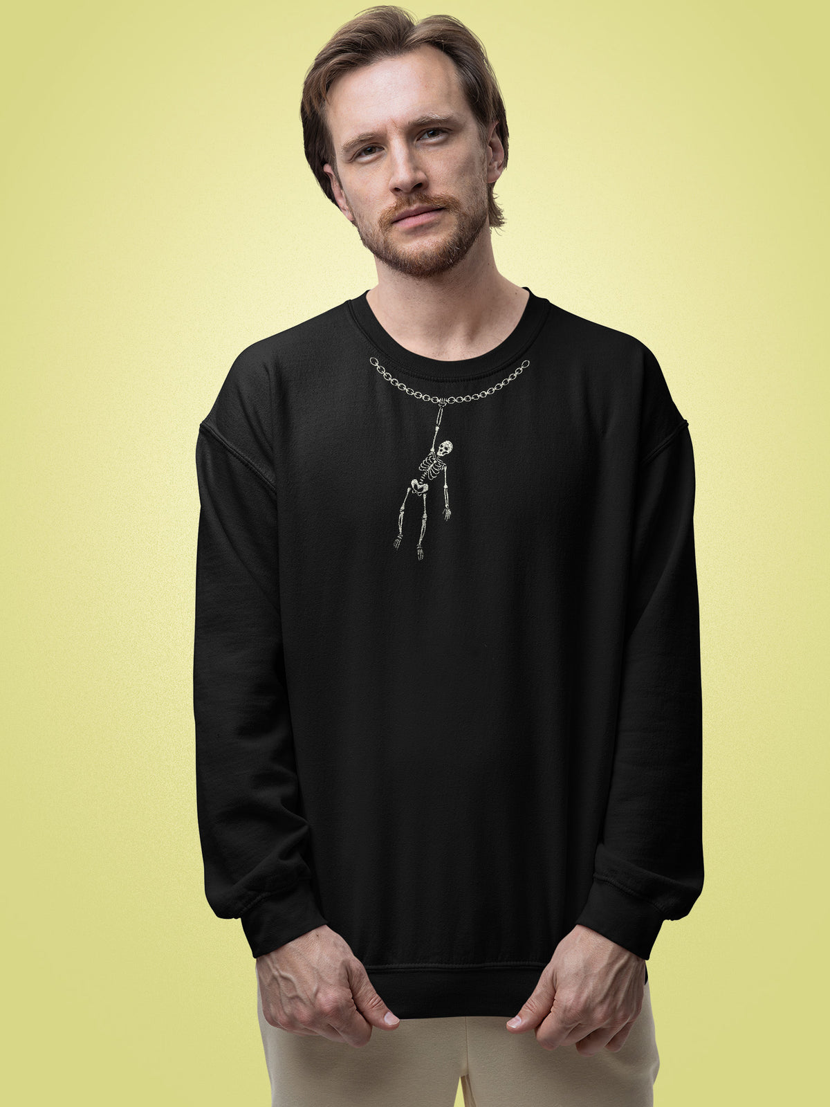 Skeleton Chain Embroidered Sweatshirt