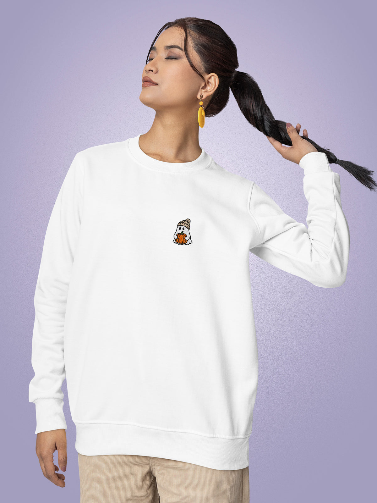 Pumpkin Ghost Embroidered Sweatshirt, photo 9