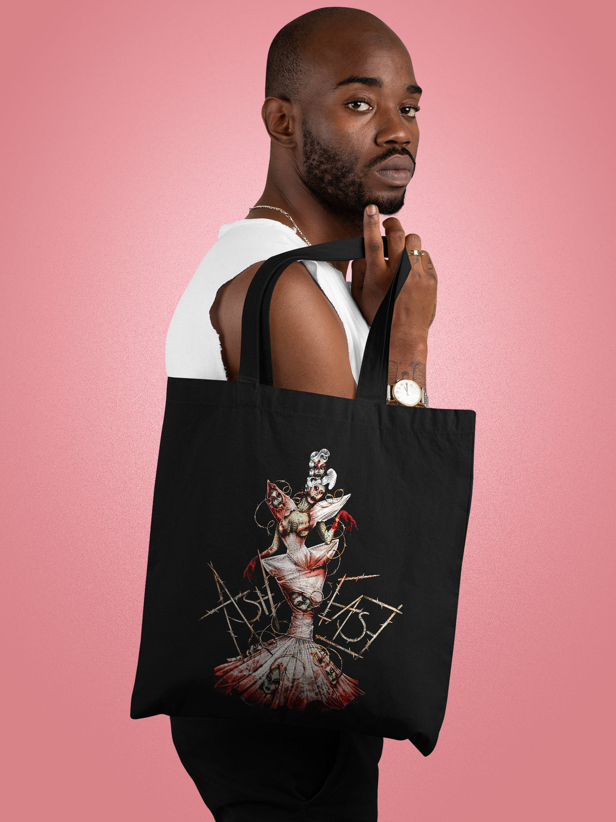 Ash Ease Barbwire Tote Bag, official Ash Ease merch