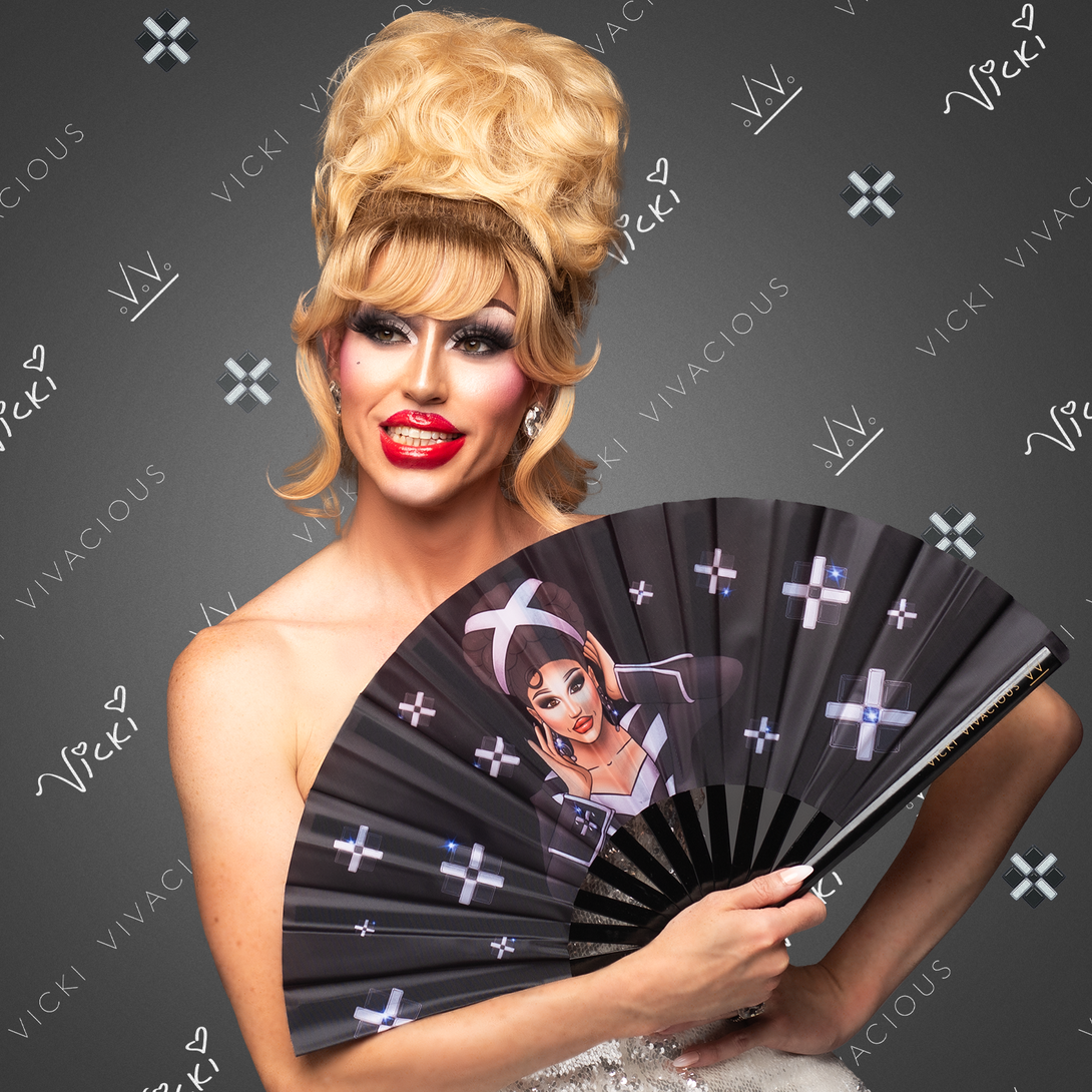 Vicki Vivacious - Cornish Illustration Fan Pink Swag