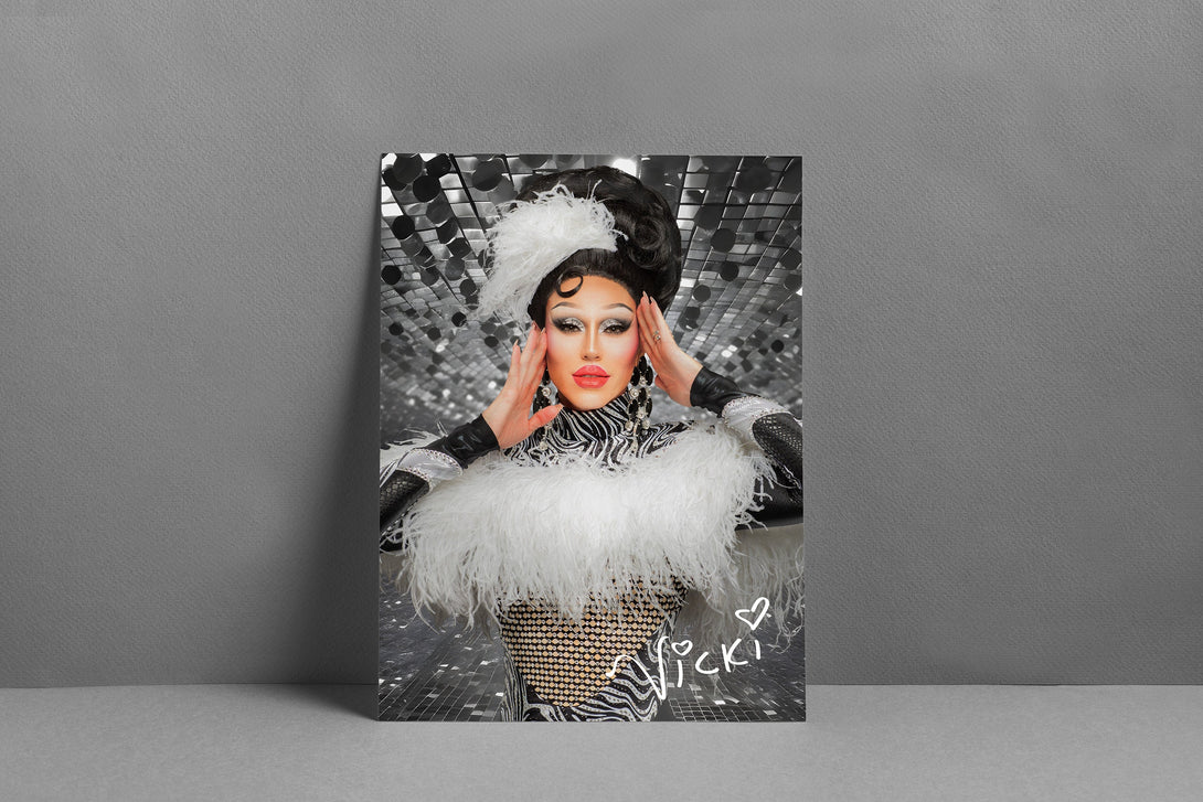 Vicki Vivacious - Disco Signed Print Pink Swag