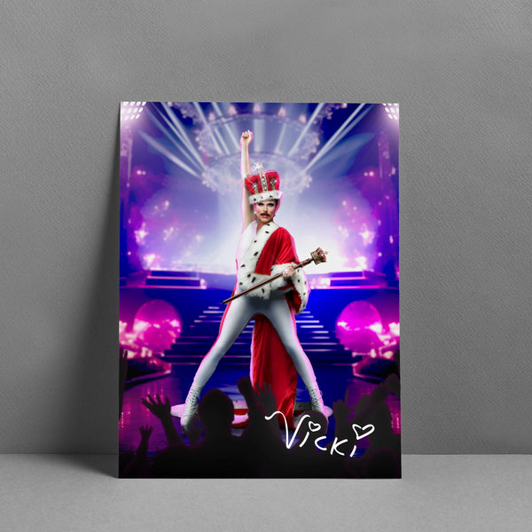 Vicki Vivacious - Freddie Signed Print Pink Swag