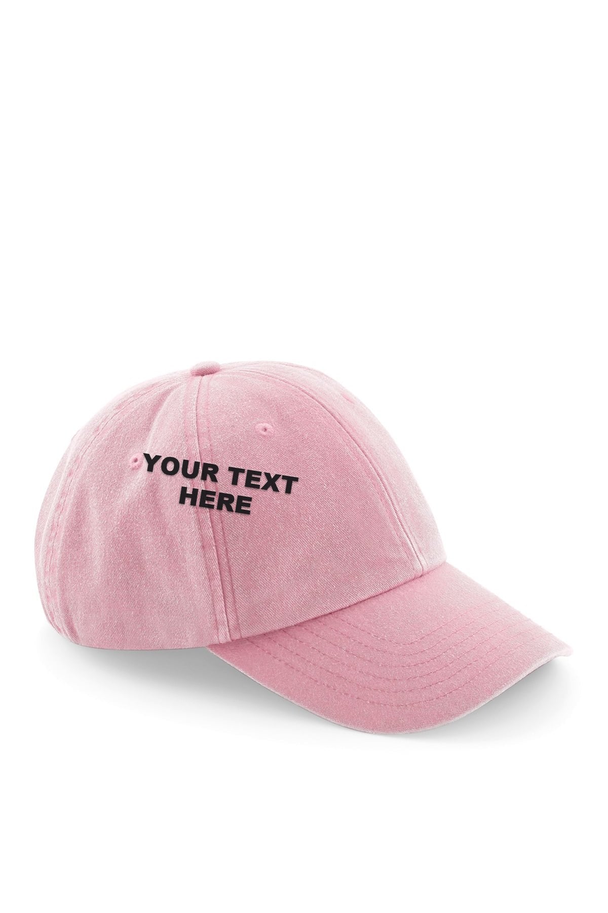 Personalised Embroidered Cap in Dusty Pink with your text on the front