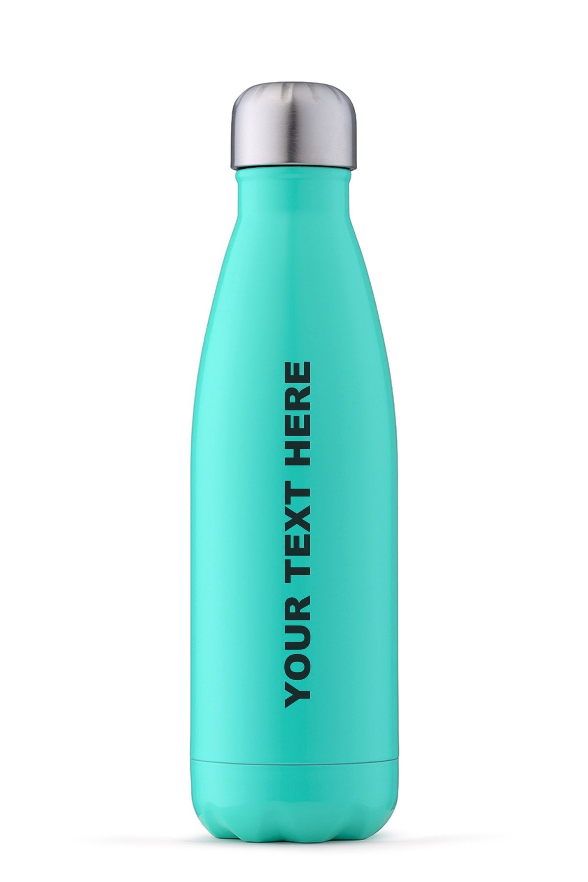 Personalised Water Bottle in Mint Green with your text on the side