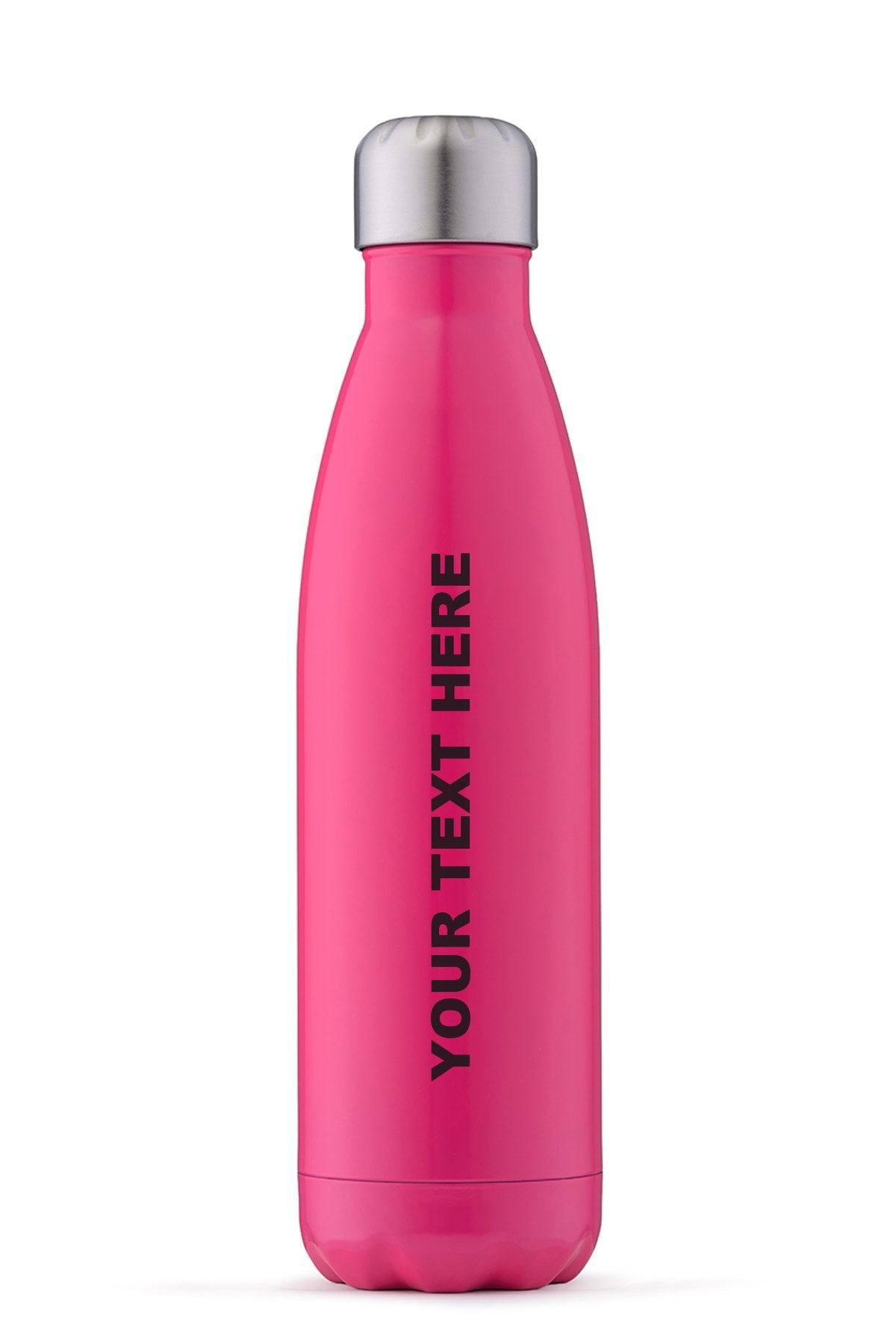 Personalised Water Bottle in Rose Red with your text on the side